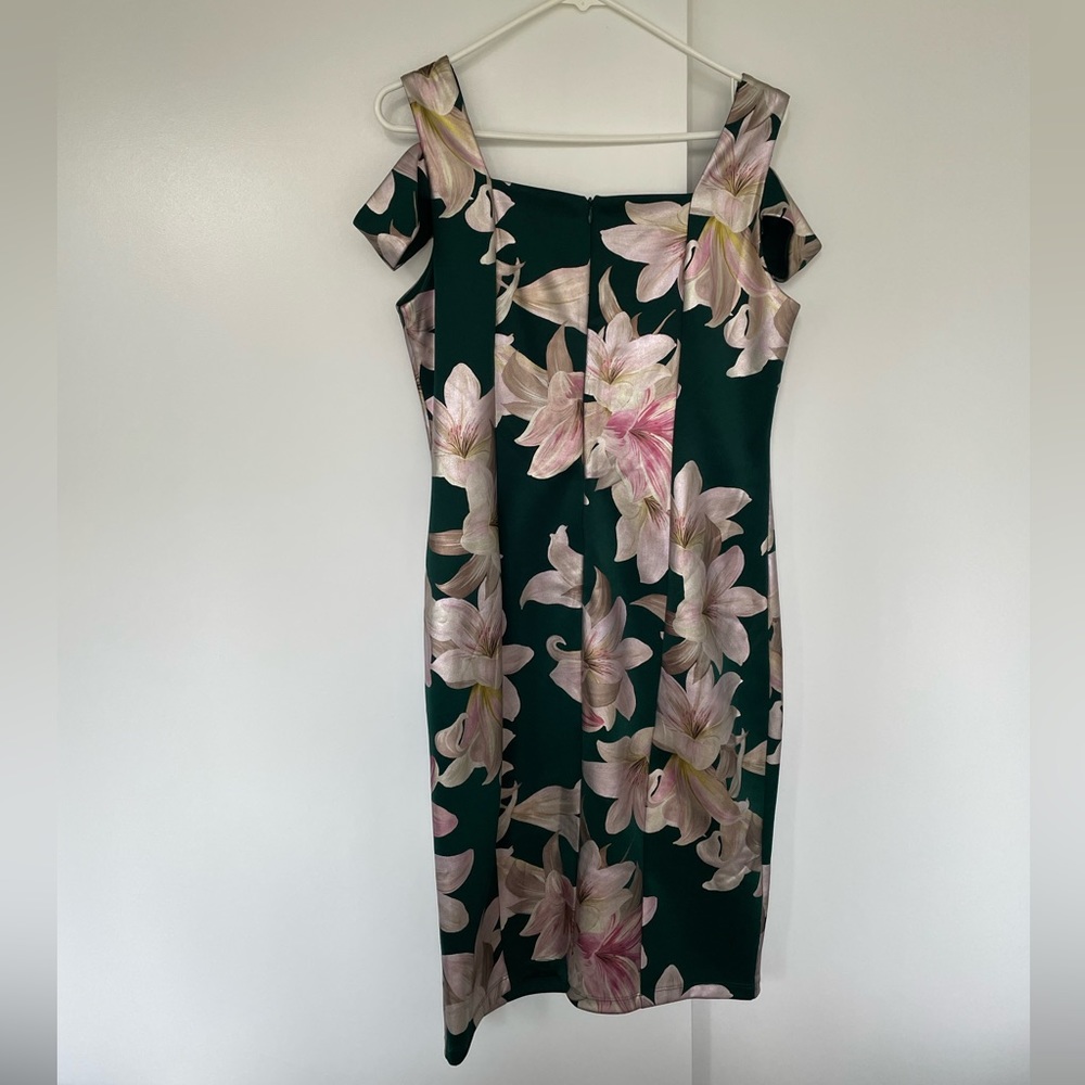Enfocus Studio Green Floral Dress Size 14 - Picture 2 of 2